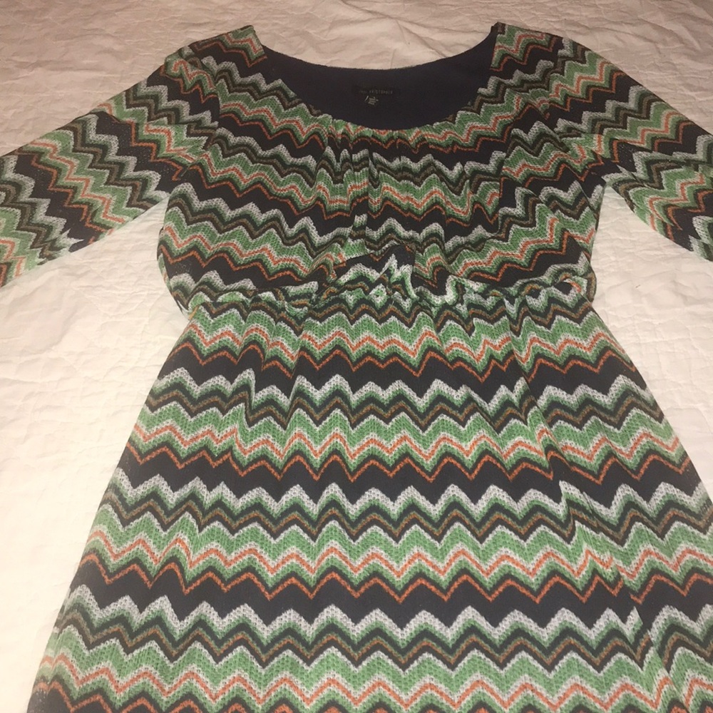 Chevron Dress with Elastic Waist!